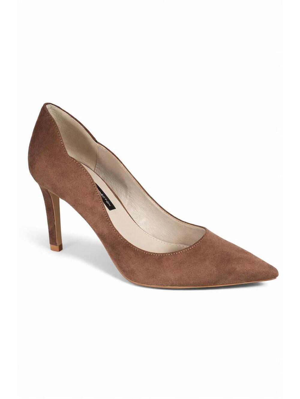 French Connection Suede Pointed Toe Heels Brown Stiletto Pumps US 8 NWB - Picture 1 of 11